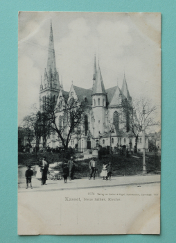 Ansichtskarte AK Kassel 1900-1910 Neue lutherische Kirche Straße Friedhof Gräber Architektur Ortsansicht Hessen